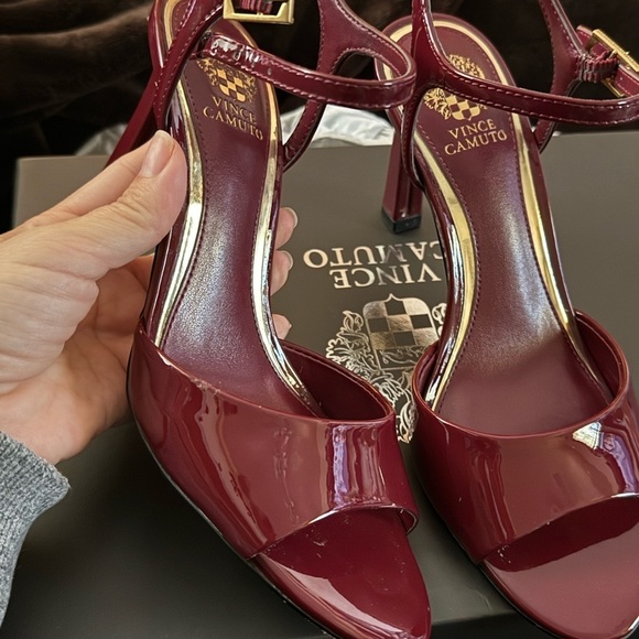 Vince Camuto Shoes - Vince Camuto “Lilah” Women's Wine Red Open-Toe Heels